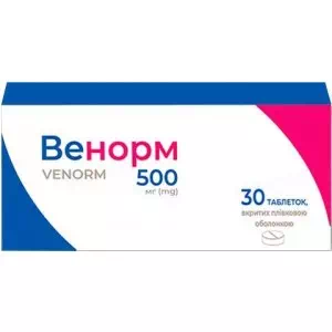 Венорм таблетки, в/плів. обол. по 500 мг №60 (10х6)- ціни у Глибока