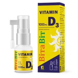 Вітамін D3 ВітаВіт розчин 1000МЕ спрей 15мл- ціни у Херсо́ні
