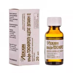 витамин Е альфа-токоферола ацетат масл.р-р 300мг мл(30%) 20мл- цены в Каменское