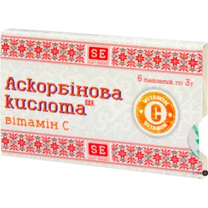 Вітамін-ка Аскорбінова кислота + вітамін С табл. 3г №6- ціни у Знам'янці