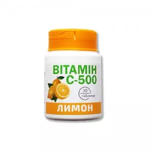 Витамин С-500 лимон табл.0.5г №30- цены в Новомосковске