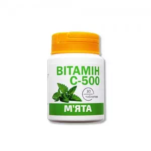 Витамин С-500 мята табл.0.5г №30- цены в Павлограде