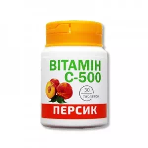 витамин С 500 тб д жев 0,5г №30 персик банка- цены в Днепре