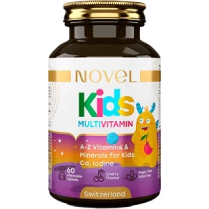 Витамины NOVEL Кидс Мультивитамин для детей таблетки жевательные №60- цены в Светловодске