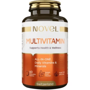 Вітаміни NOVEL Multivitamin таблетки жувальні зі смаком лісових ягід №60- ціни у Червонограді
