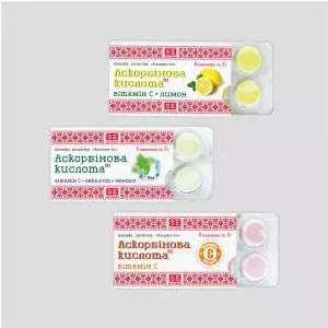 Витаминка Аскорбиновая кислота,эвкалипт,ментол таблетки 3г №6- цены в Белой Церкви