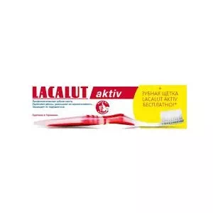 Зубна паста Lacalut Aktiv 75 мл Зубна щітка- ціни у Переяслав - Хмельницькому