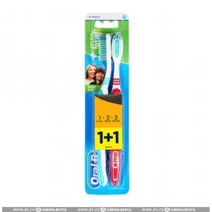 Зубная щетка ORAL-B 3 Effect Натуральная Свежесть 40 средняя жесткость 1шт+1шт Бесплатно- цены в Каменское