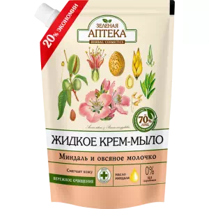 Зеленая Аптека Крем-мыло жидк.миндаль овсяное молоко дой-пак 460мл- цены в Новомосковске