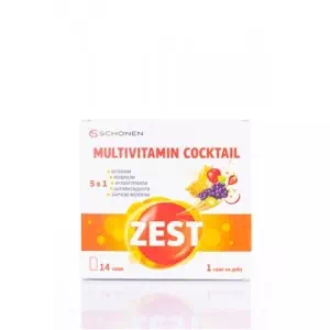 Аналоги та замінники препарату Зест мультивітамінний коктейль саше N14