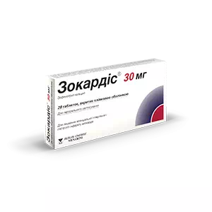 Інструкція до препарату Зокардис 30 мг таблетки №28