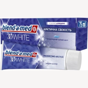 Зубна паста Blend-a-med 3D White арктична свіжість 75мл- ціни у Дніпрорудному