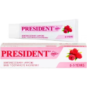 Зубная паста детская PRESIDENT (Президент) малина до 3 лет 30 мл- ціни у Сумах