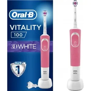 Зубна щітка електрична Oral-B Vitality 3D White 3710 pink- ціни у Миргороді